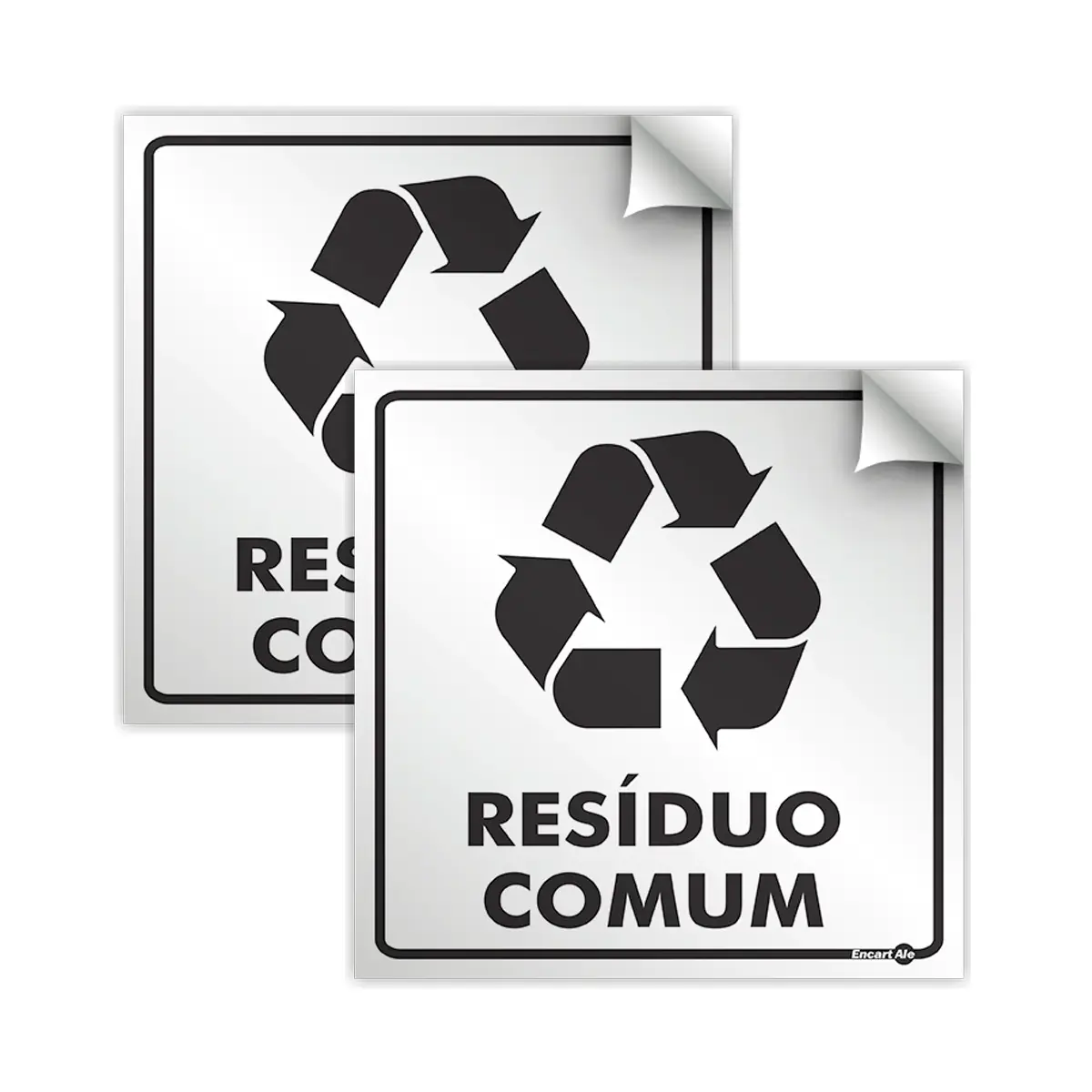 Adesivo Vinil 18x18 - Lixo Residuo Comum - Encartale